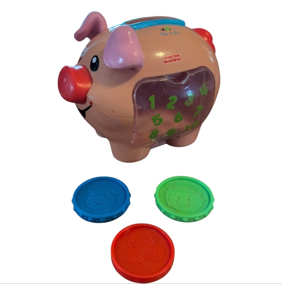 Fisher-Price Other - FISHER PRICE Baby Toddler Piggy Bank With 3 Coins